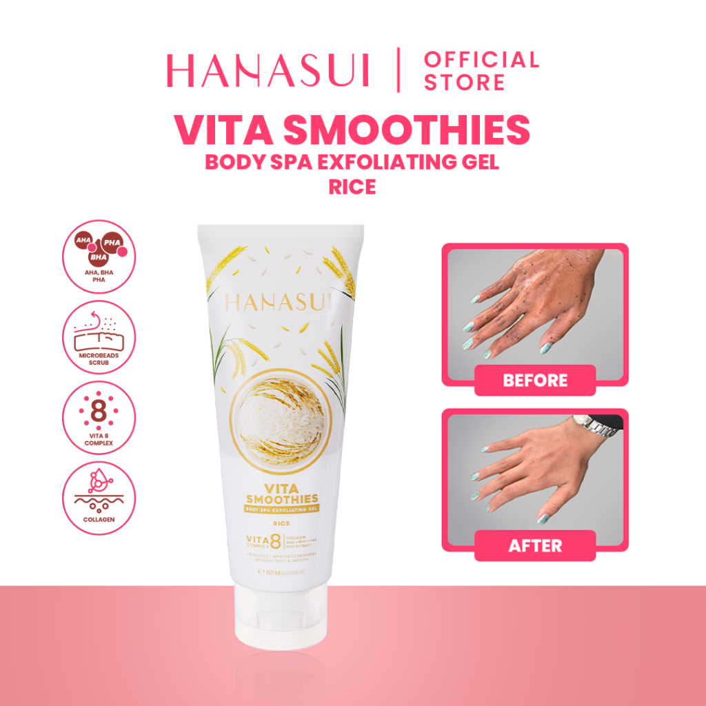 Hanasui Vita Smoothies Body Spa Exfoliating Gel 180ml - Rice