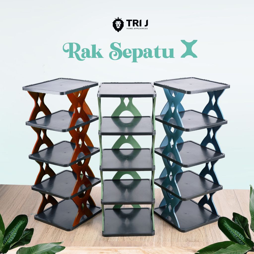 TRI J - Rak Sepatu X 5 Susun Plastik (Rak Portable Sepatu 5 Tingkat)