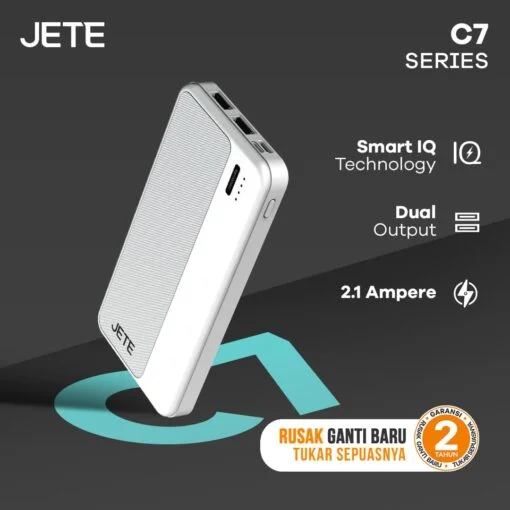 JETE Powerbank C7 10000mah (Input Micro & Type-C, Output 2.1A)