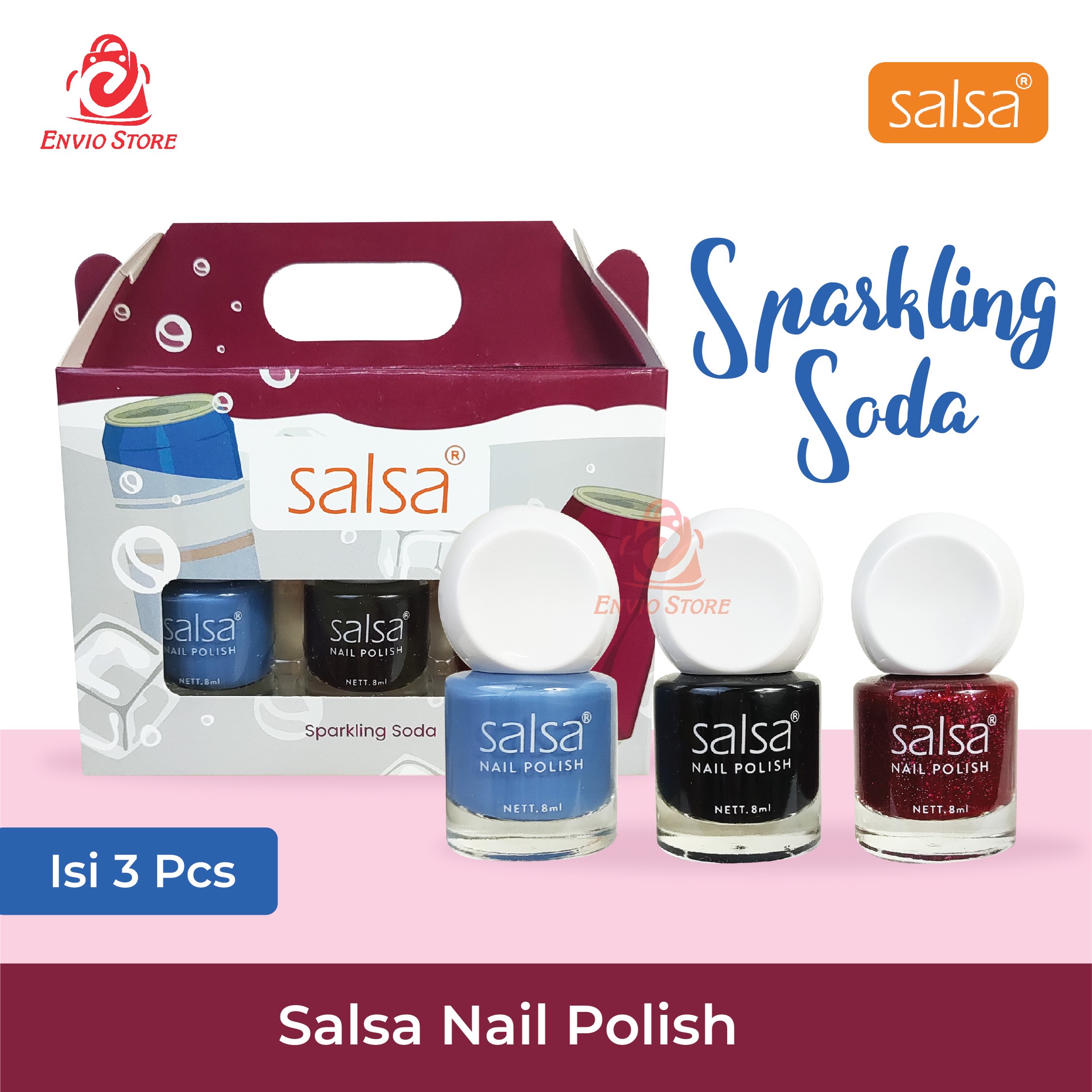 SALSA Kutek Nail Polish - Sparkling Soda (Isi 3pcs)
