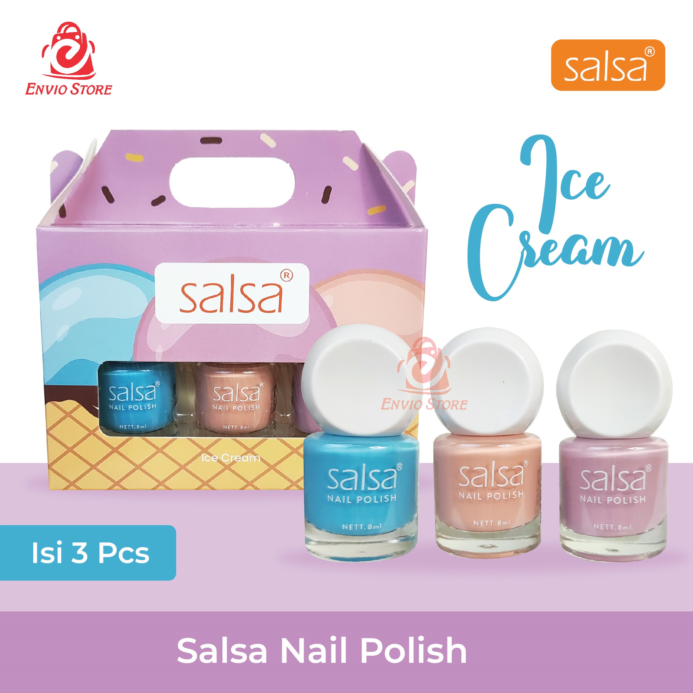 SALSA Kutek Nail Polish - Ice Cream (Isi 3pcs) 