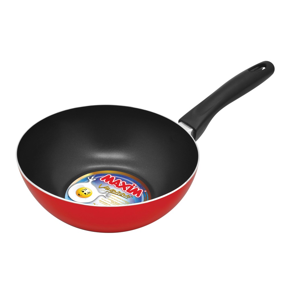 Maspion Maxim Valentino Deep Wok Pan 24cm (Wajan Cekung Anti Lengket)