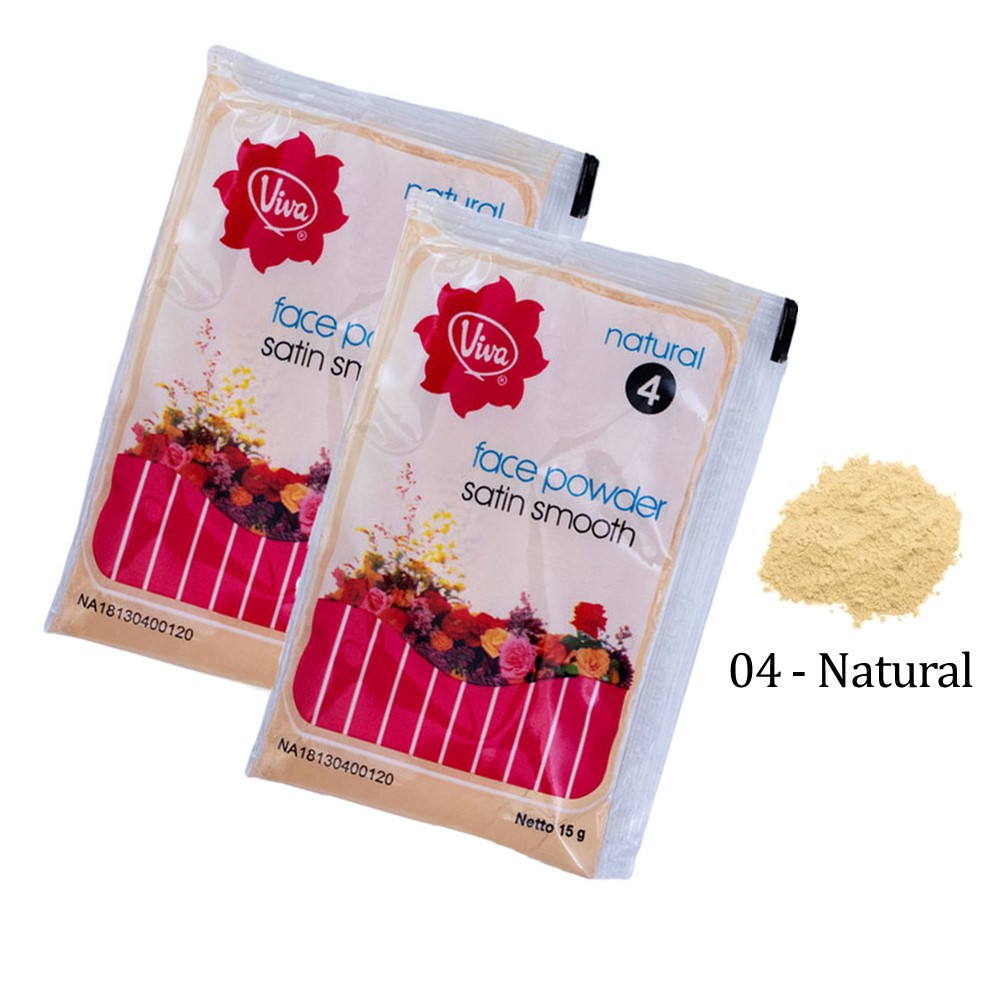 VIVA Bedak Zak 04 NATURAL - Sachet Mini 15gr (Face Powder Satin Smooth)