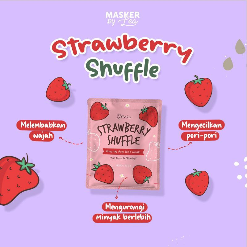 LEA Gloria Masker Bubuk 20gr STRAWBERRY SHUFFLE