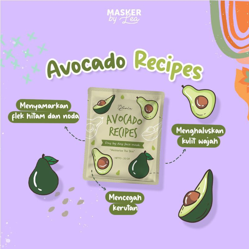 LEA Gloria Masker Bubuk 20gr AVOCADO RECIPE