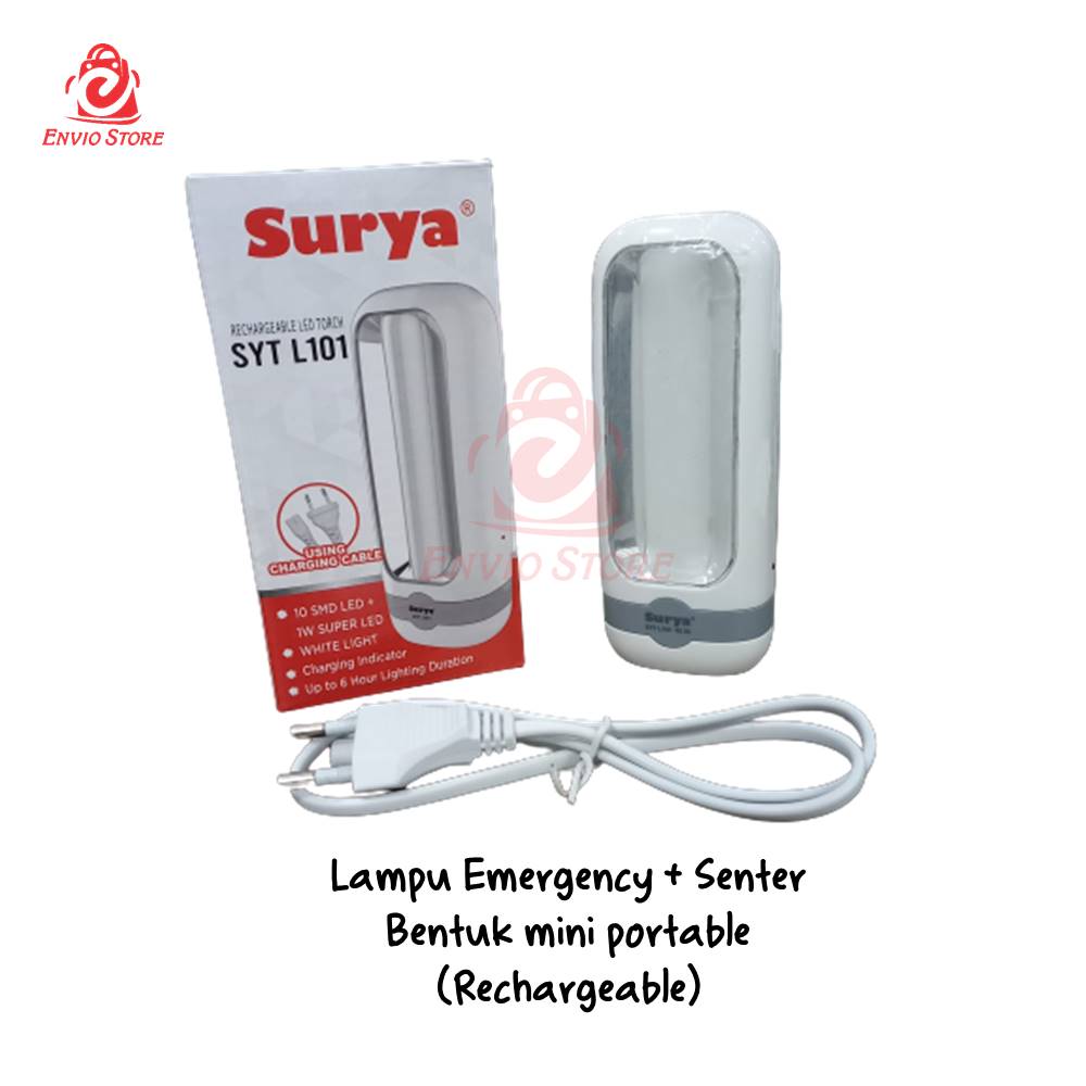 SURYA SYT L101 Senter + Lampu Darurat Rechargeable (Emergency Lamp + Flashlight)