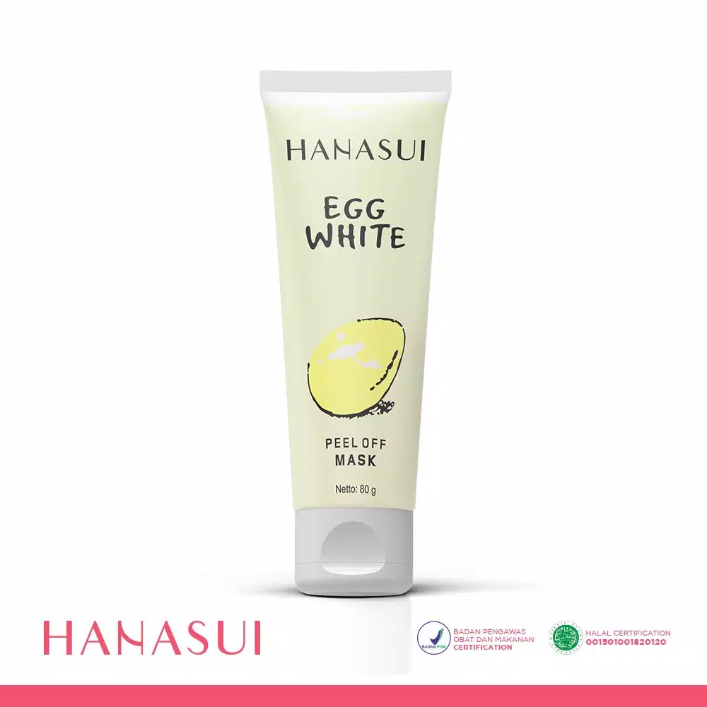 HANASUI Egg White Peel Off Mask Kemasan TUBE 80gr
