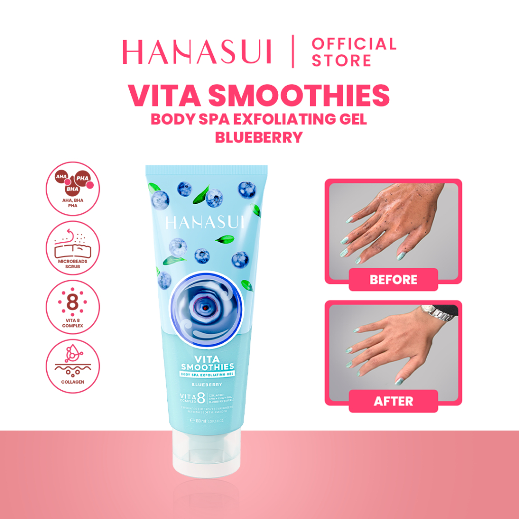 Hanasui Vita Smoothies Body Spa Exfoliating Gel 180ml - Blueberry