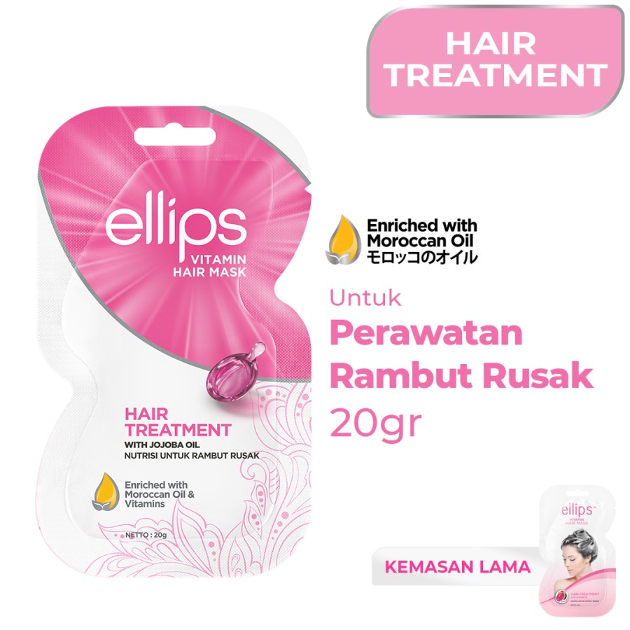 ELLIPS Hair Mask 20gr Pink - Hair Treatment with Jojoba Oil