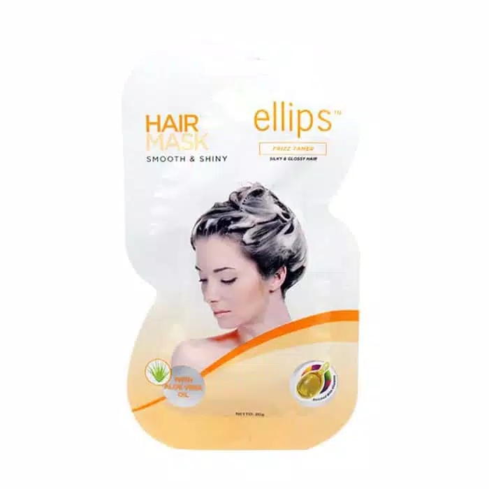 ELLIPS Hair Mask 20gr Kuning - Smooth & Shiny with Aloe Vera Oil