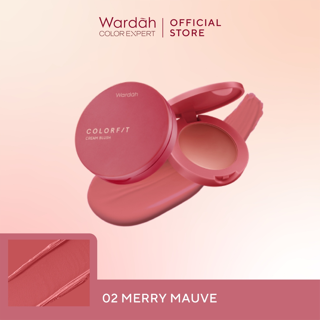 Wardah Colorfit Cream Blush 3gr - 02 Merry Mauve