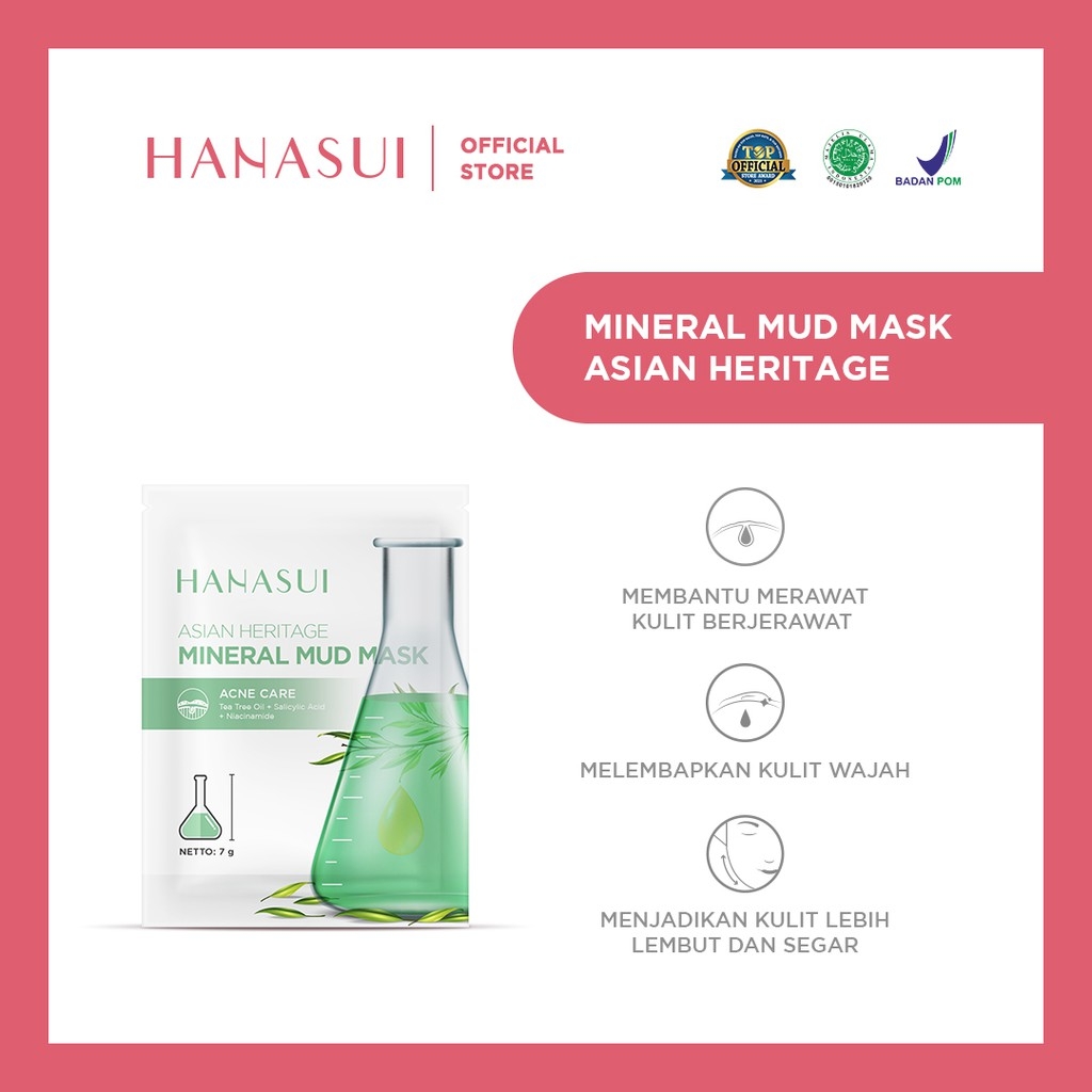 HANASUI Mineral Mud Mask Asian Heritage 7gr (Hijau)