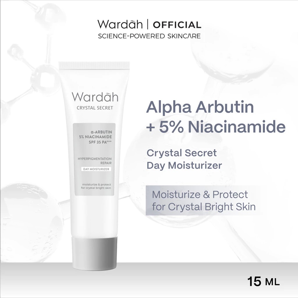 Wardah Crystal Secret Alpha Arbutin 5% Niacinamide SPF35 PA+++ Day Moisturizer 15ml