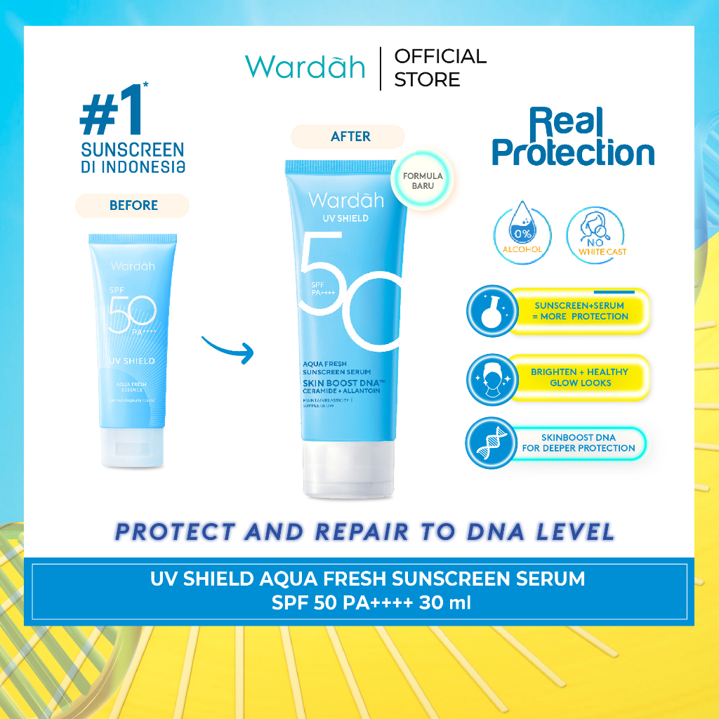 Wardah UV Shield Aqua Fresh Sunscreen Serum SPF50 PA++++ 30ml