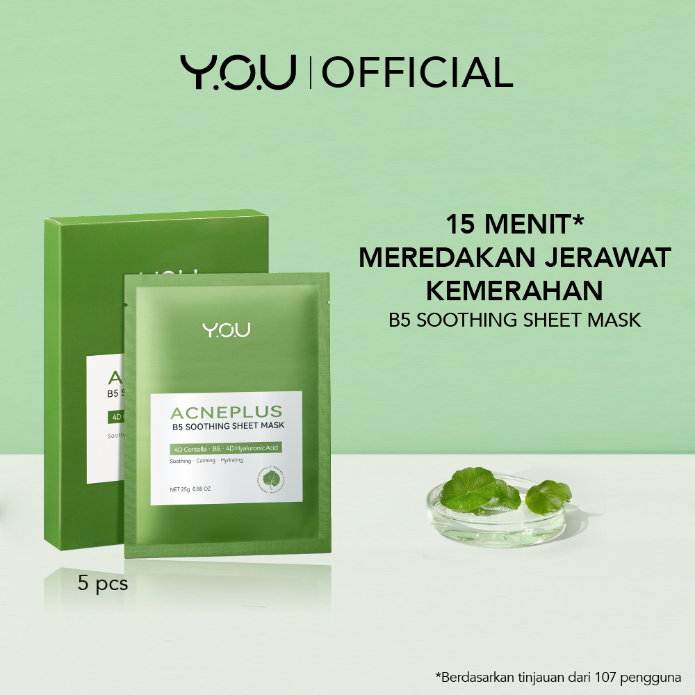 (PAKET ISI 5pcs) YOU Acneplus B5 Soothing Sheet Mask 25gr