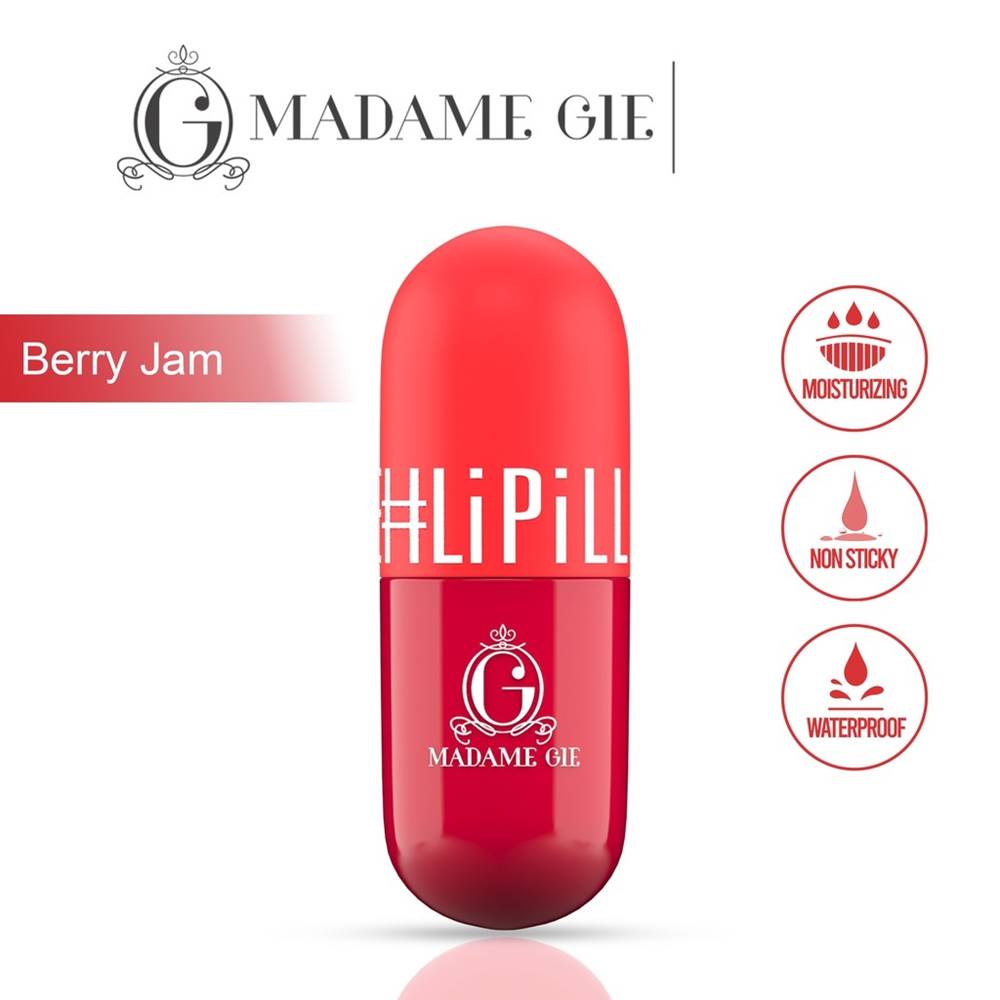 Madame Gie Lipill Berry Jam - Lip Tint Kapsul