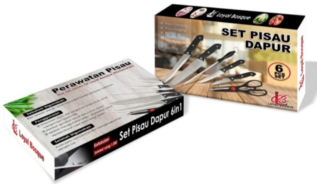 Pisau Dapur Stainless Set 6in1