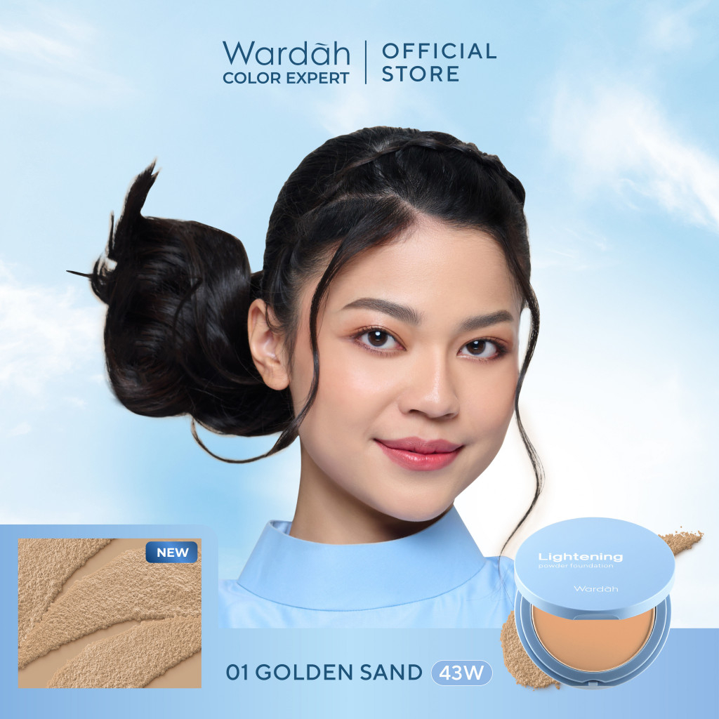 Wardah Lightening Powder Foundation Light Feel 12gr 01 Golden Sand (43W)