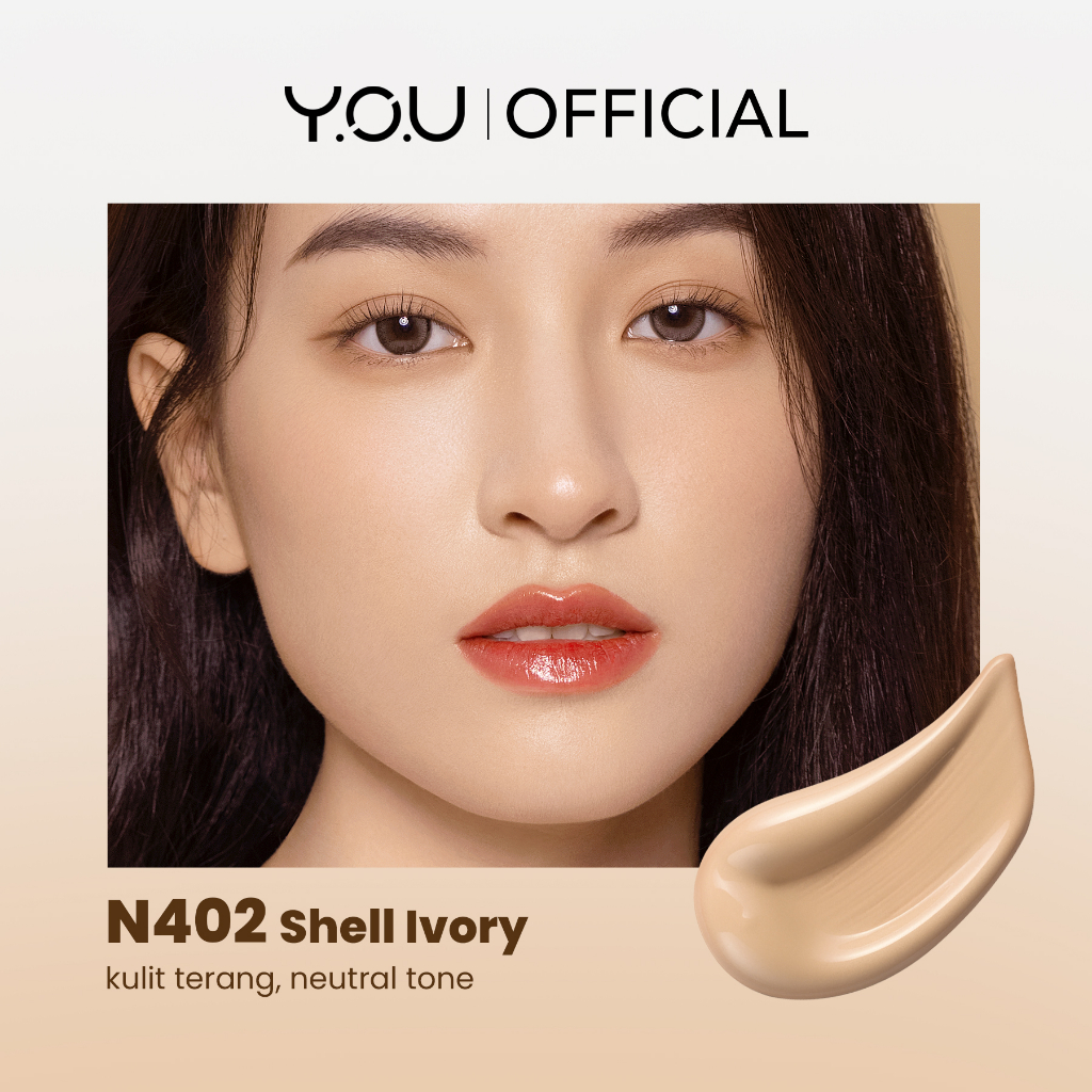 YOU Cloud Touch Blurring Skin Tint 20ml (Liquid Foundation) - N402 Shell Ivory