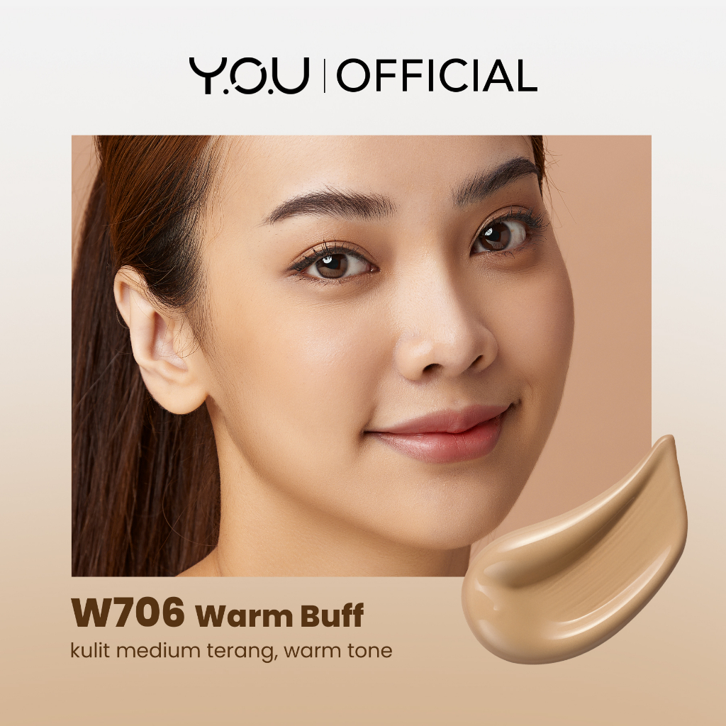 YOU Cloud Touch Blurring Skin Tint 20ml (Liquid Foundation) - W706 Warm Buff