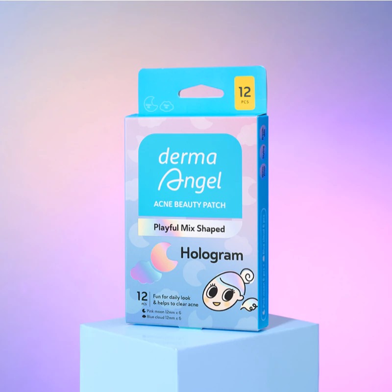 Derma Angel Acne Beauty Patch Playful Mix Shaped 12s - Hologram Moon & Cloud