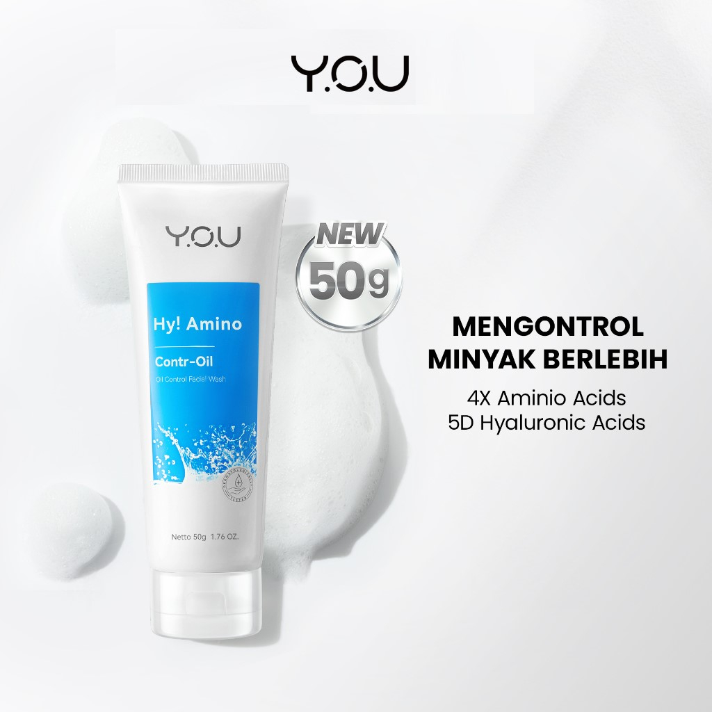YOU Hy! Amino Contr-Oil Oil Control Facial Wash 50gr (Biru)