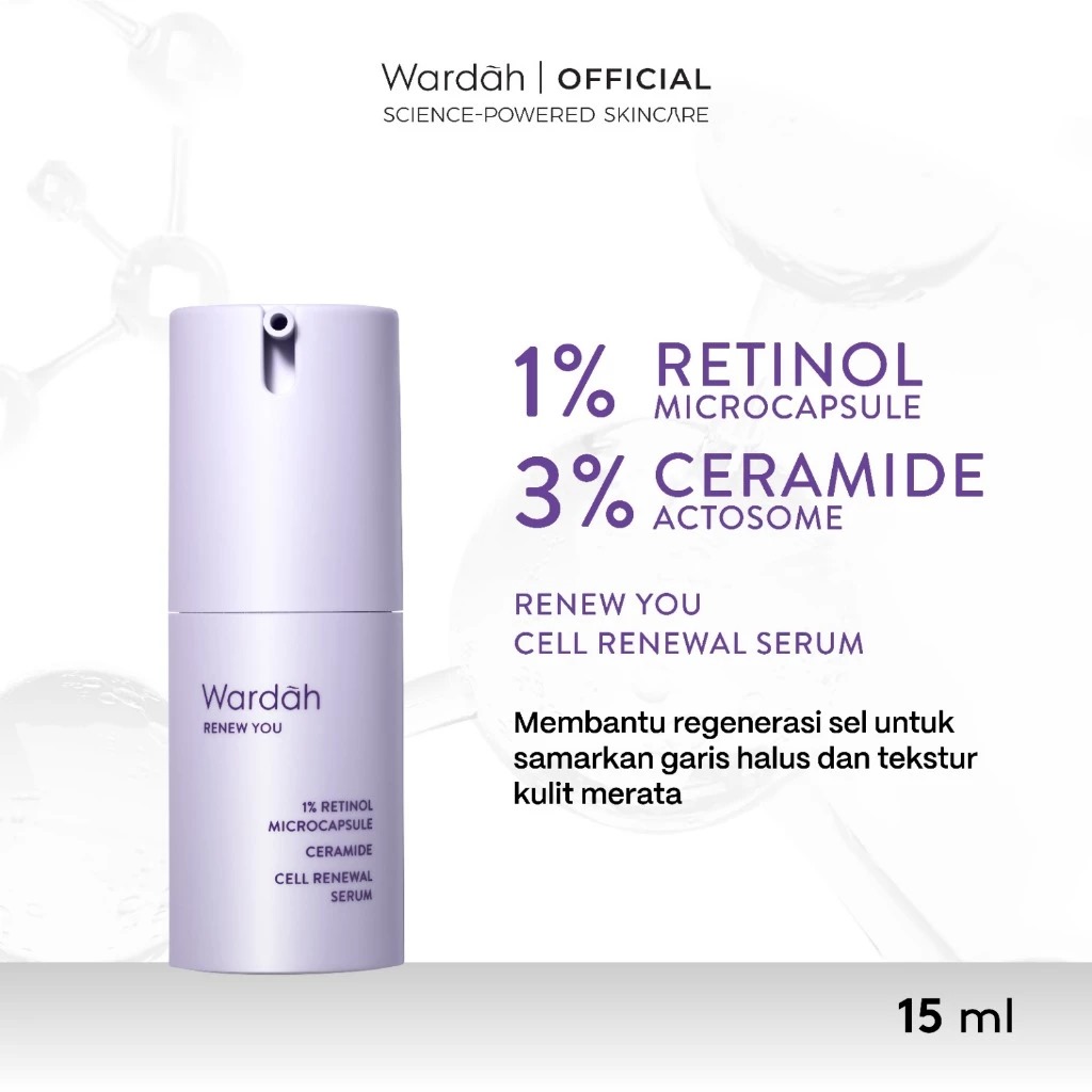 Wardah Renew You 1% Retinol Microcapsule  Ceramide Cell Renewal Serum 15ml