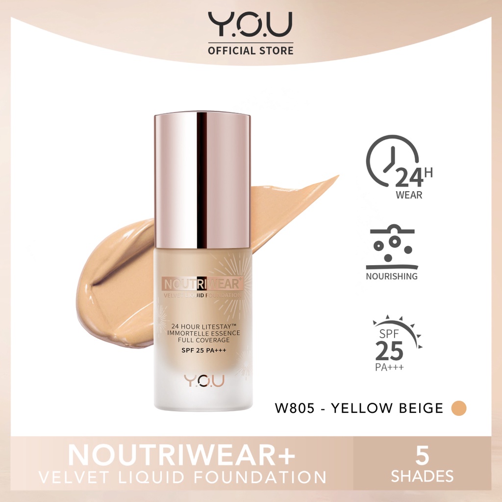 YOU Noutriwear+ Velvet Liquid Foundation W805 Yellow Beige