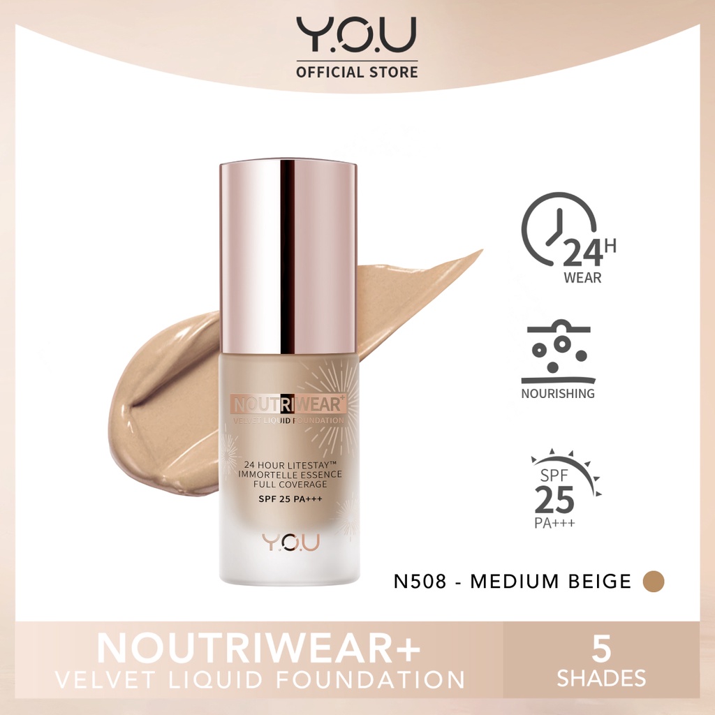 YOU Noutriwear+ Velvet Liquid Foundation N508 Medium Beige
