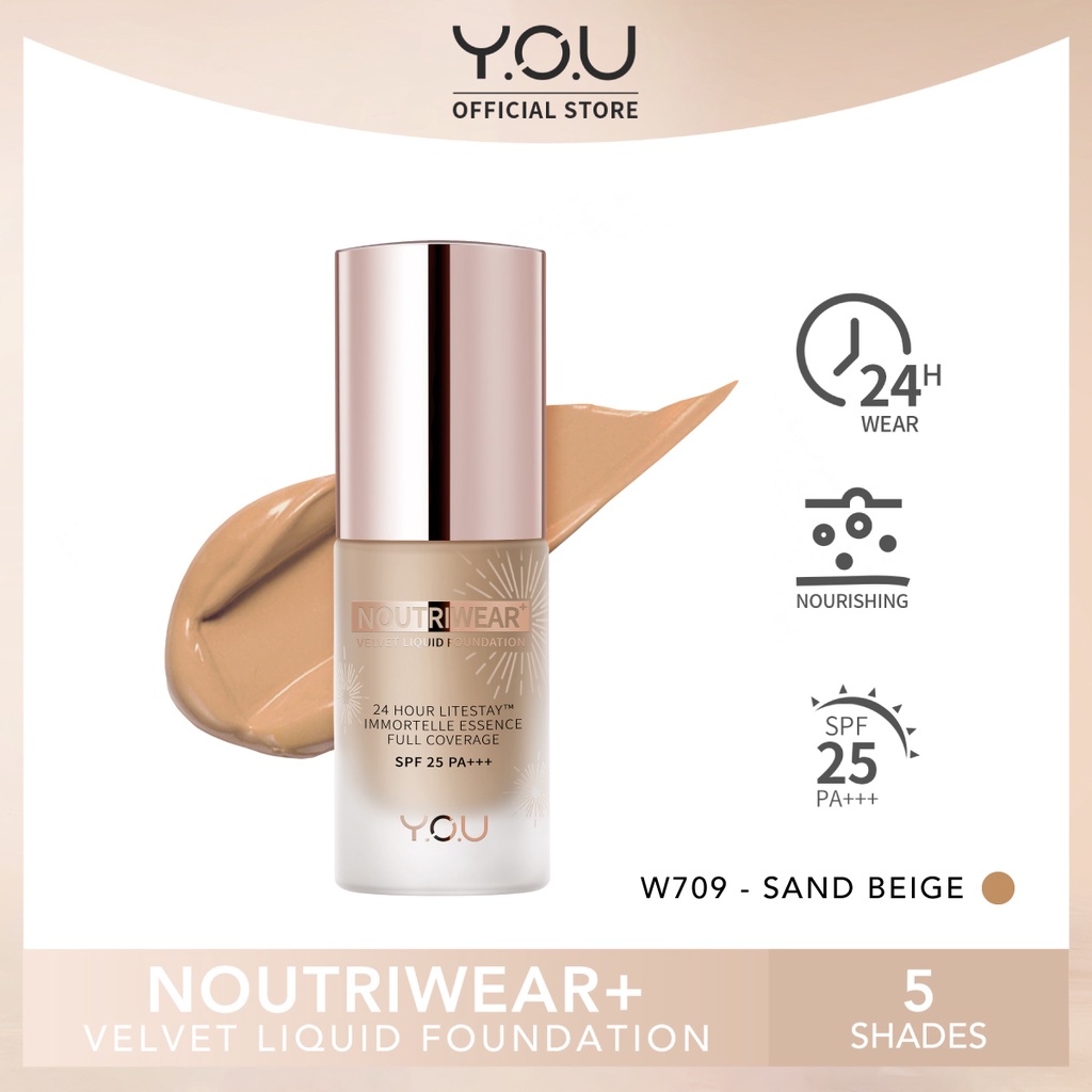 YOU Noutriwear+ Velvet Liquid Foundation W709 Sand Beige