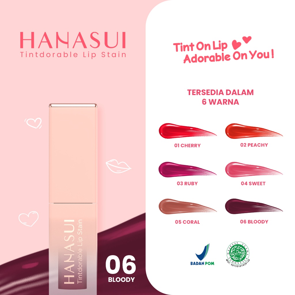 HANASUI Tintdorable Lip Stain - 06 Stain Bloody (Lip Tint)