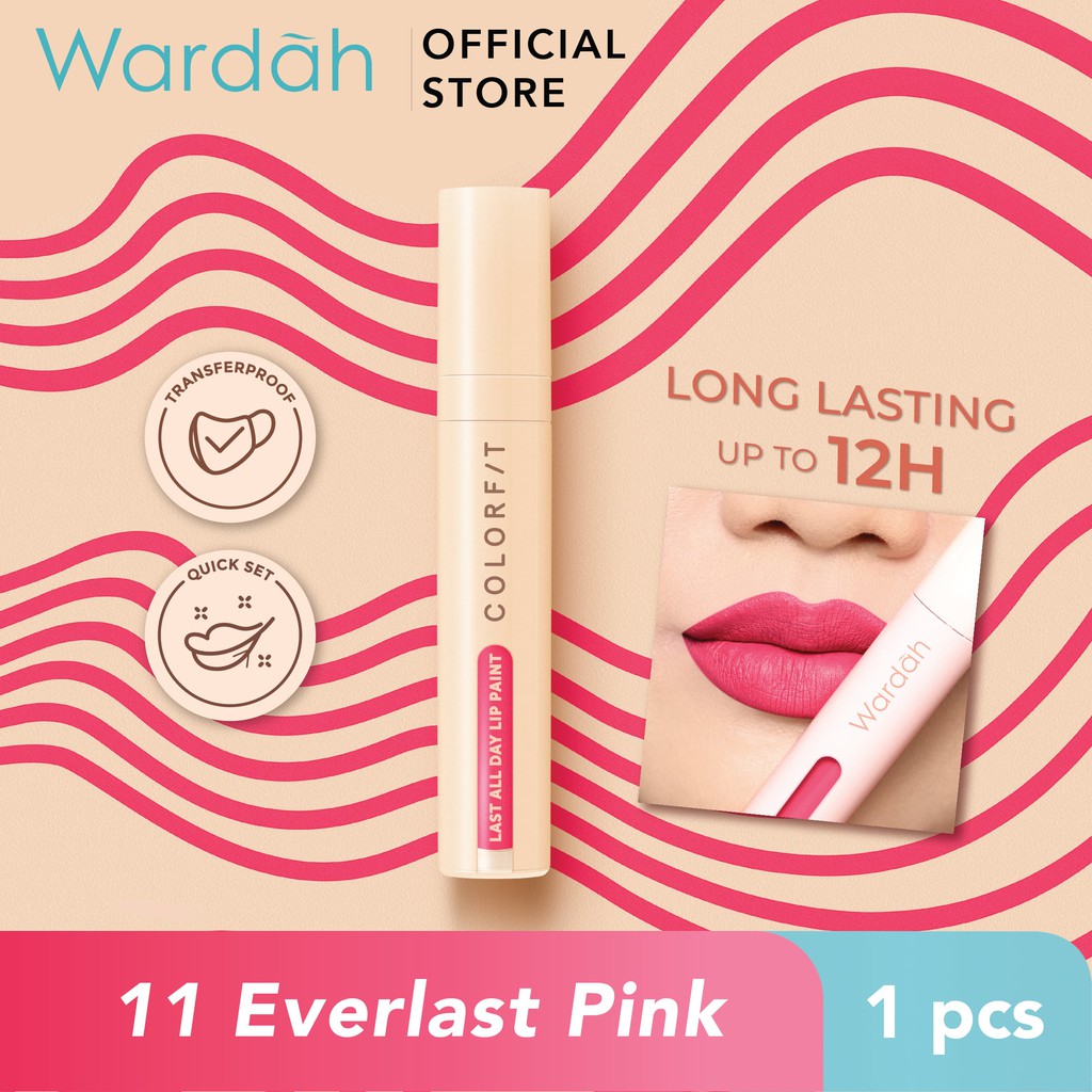 Wardah Colorfit Last All Day Lip Paint 11 Everlast Pink 4.2 g
