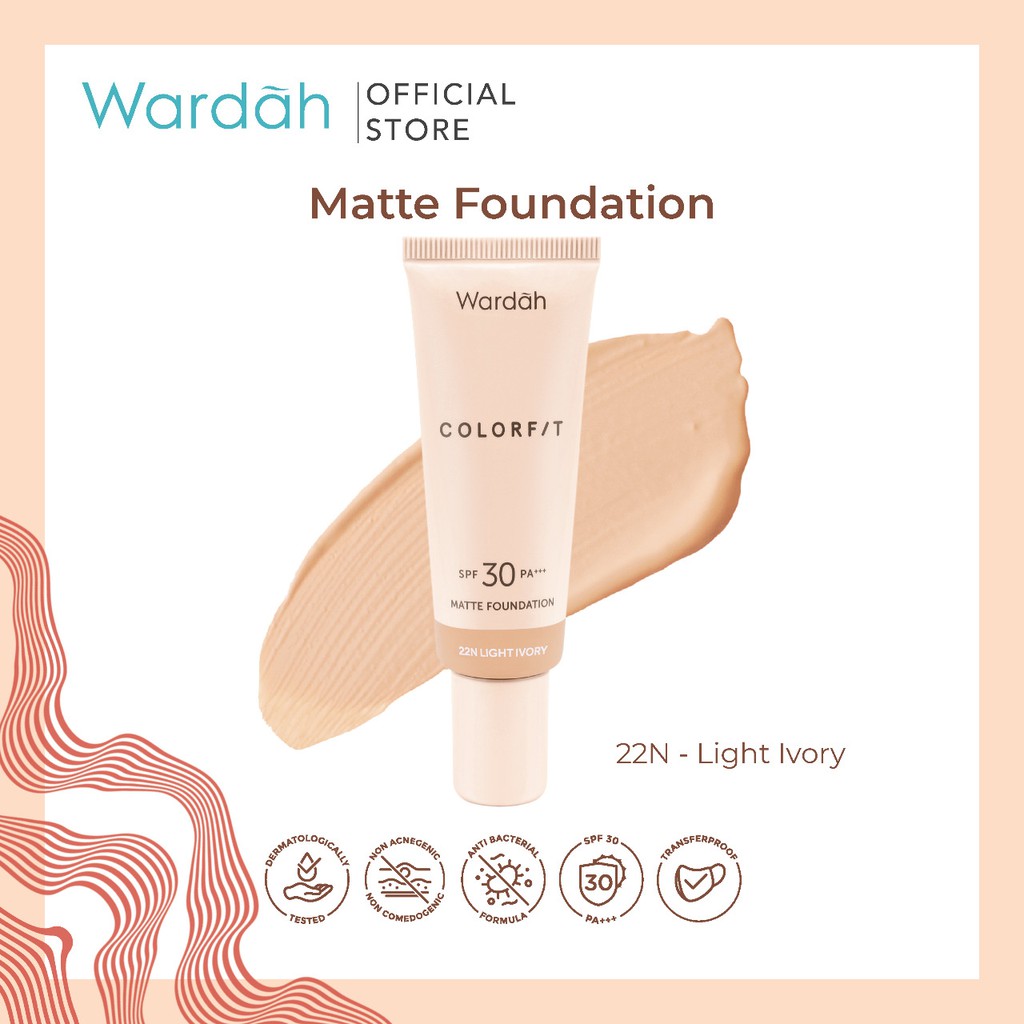Wardah Colorfit Matte Foundation 22N Light Ivory