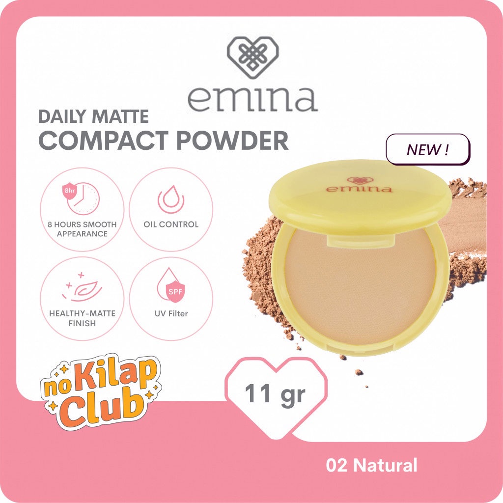 Emina Daily Matte Compact Powder 11gr - 02 Natural