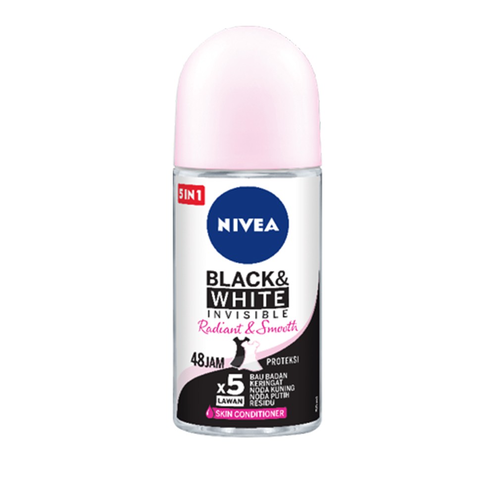 Nivea Deodorant Roll On 50ml - B&W Radiant Smooth *