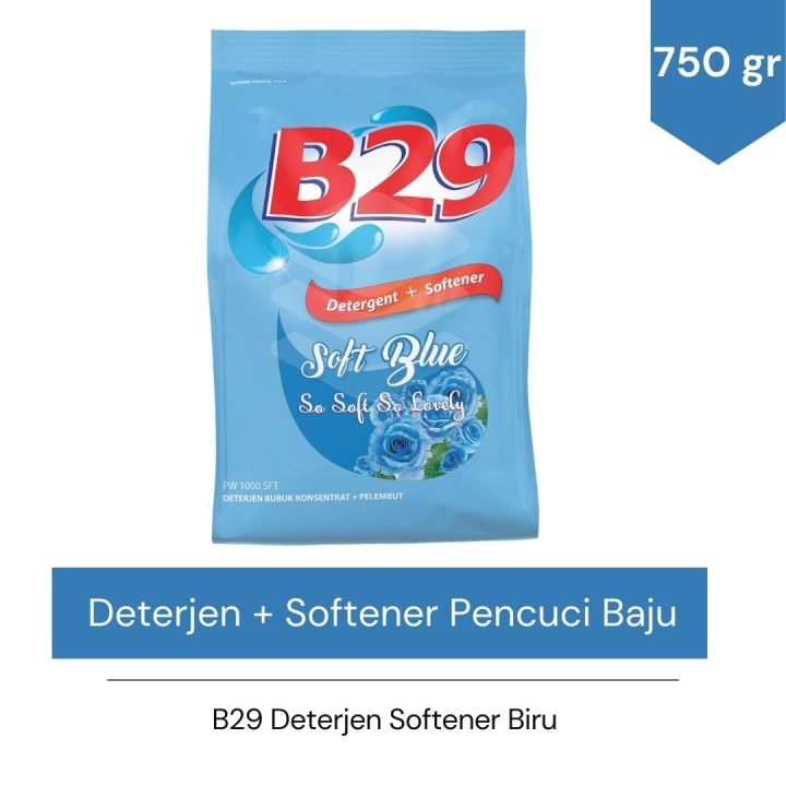 B29 Detergent Bubuk + Softener 750gr - Soft Blue