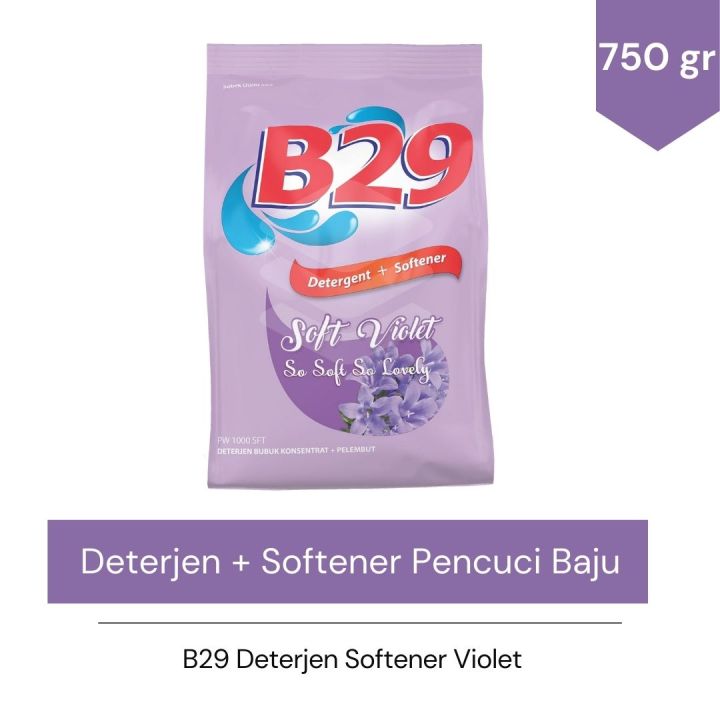 B29 Detergent Bubuk + Softener 750gr - Soft Violet