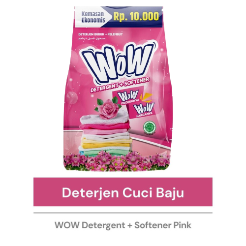 WOW 2000 Detergent Bubuk + Softener 500gr (Pink)