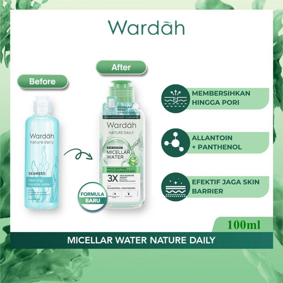 Wardah Nature Daily Aloe Seaweed Cleansing Micellar Water 100ml