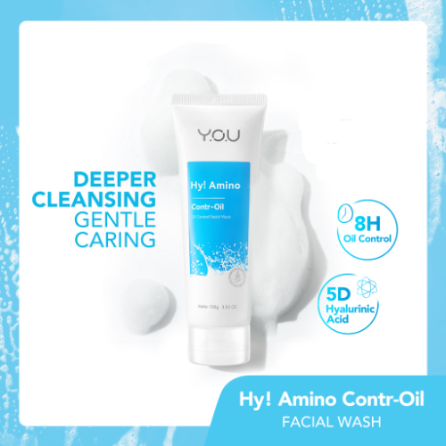 YOU Hy! Amino Contr-Oil Oil Control Facial Wash 100gr (Biru)
