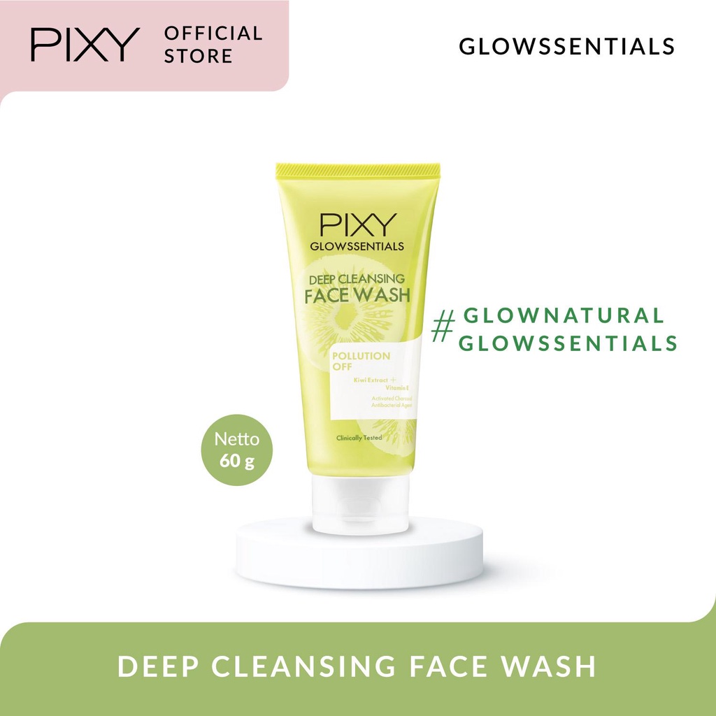 Pixy Glowssentials Deep Cleansing Face Wash 60gr (Hijau - Pollution Off)