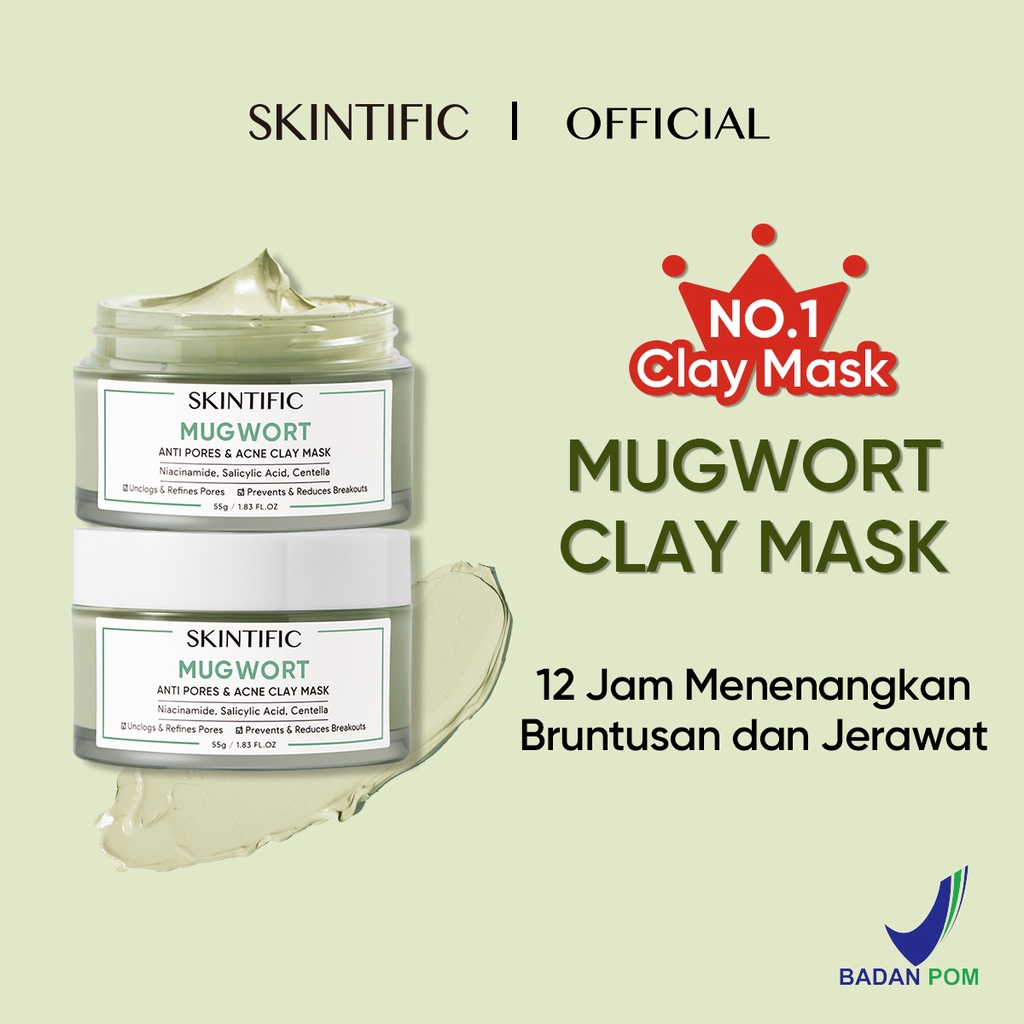 Skintific Mugwort Anti Pores & Acne Clay Mask 55gr
