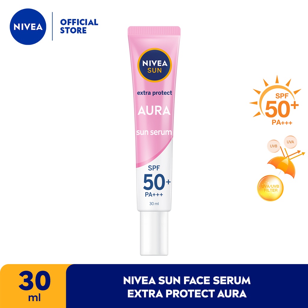 Nivea Sun Face Serum SPF50 PA+++ 30ml - Instant Aura (Pink)