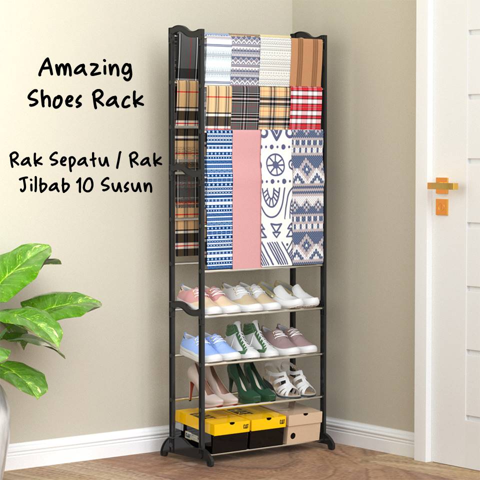 Amazing Shoes Rack - Rak Sepatu / Rak Jilbab 10 Susun