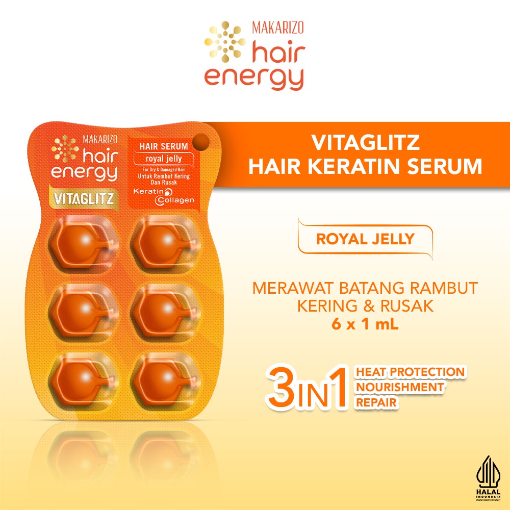 Makarizo Hair Energy Vitaglitz Hair Serum 1ml x 6 - Royal Jelly