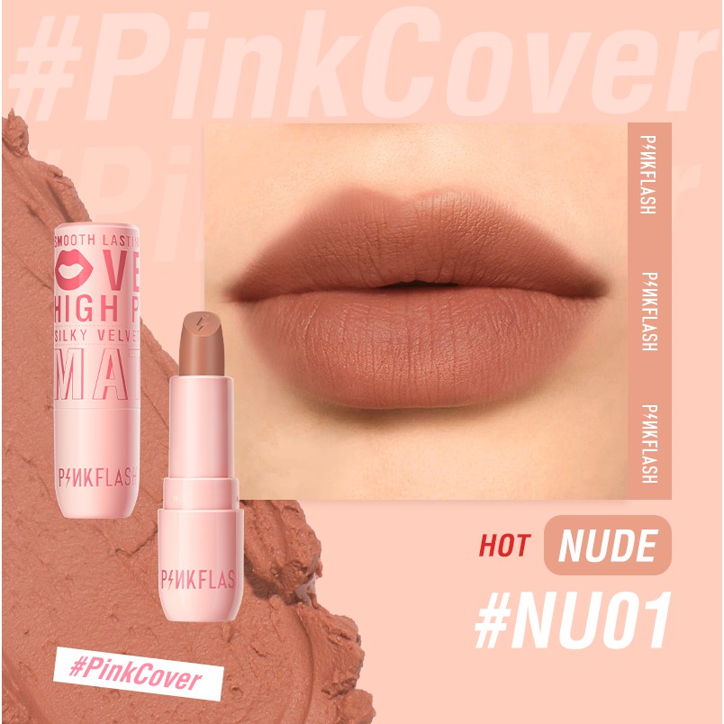 Pinkflash Silky Velvet Lipstick High Pigmented PF-L05 - NU01