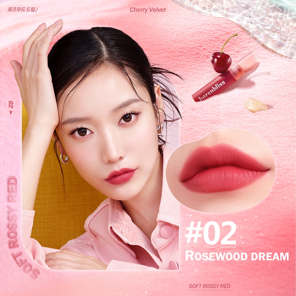 BNB Barenbliss Cherry Makes Cheerful Lip Velvet - 02 Rosewood Dream