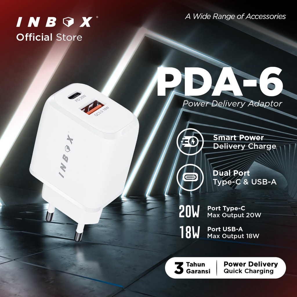 Inbox Adaptor Power Delivery PDA-6 20W (Dual Port - USB & TypeC)