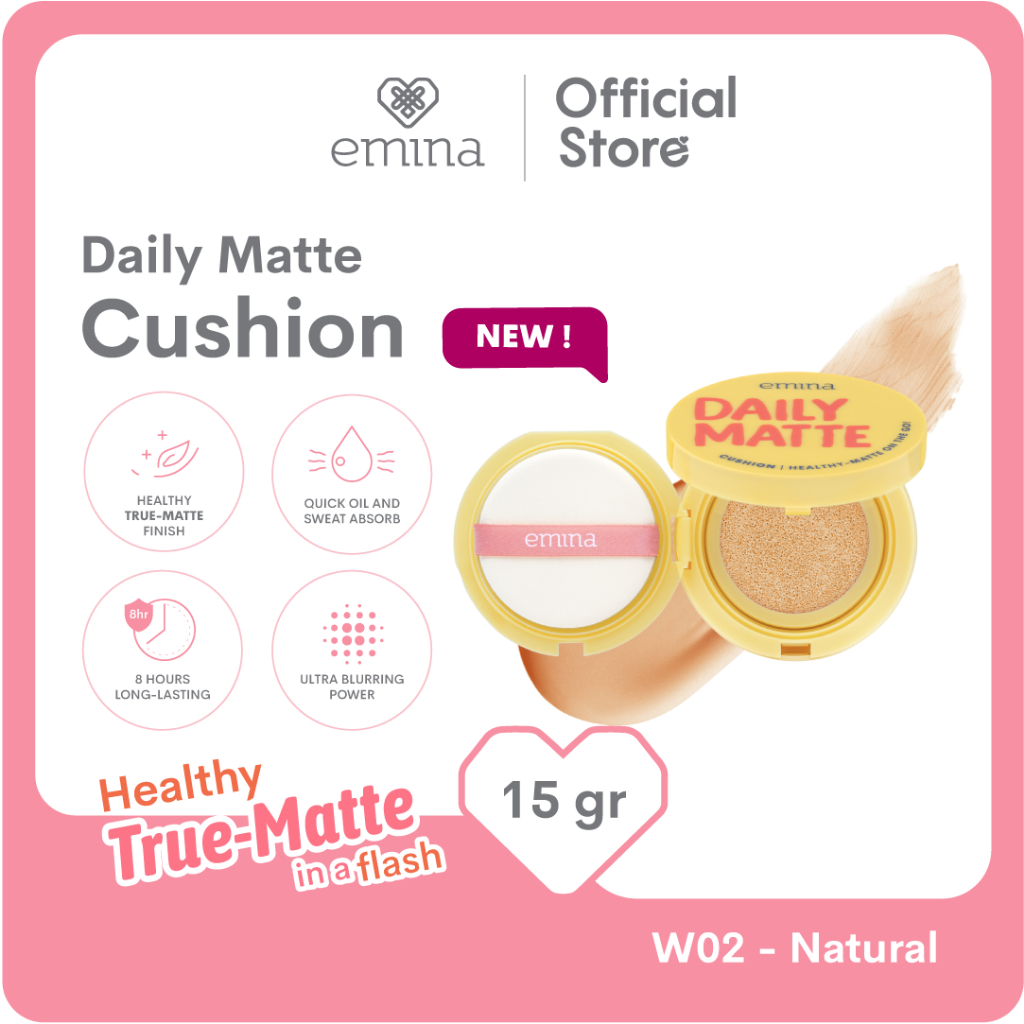 Emina Daily Matte Cushion SPF25 PA++ 15gr - W02 Natural