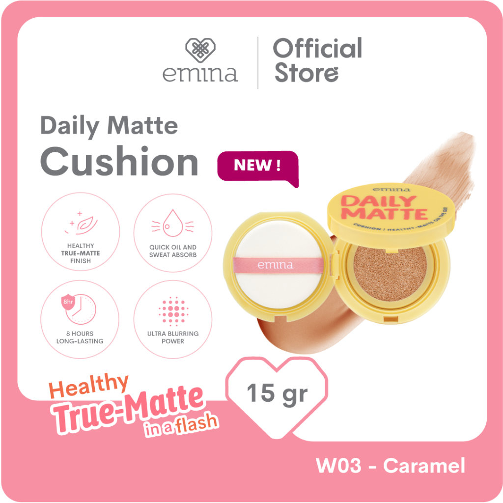 Emina Daily Matte Cushion SPF25 PA++ 15gr - W03 Caramel